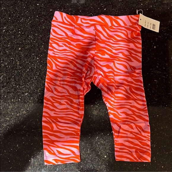 Kids Zebra Print Leggings - Red and Pink - Picture 1 of 3